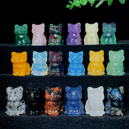 Sitting Cat Crystal Carving