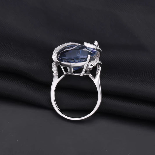 Natural Iolite Blue Mystic Quartz Gemstone Rings